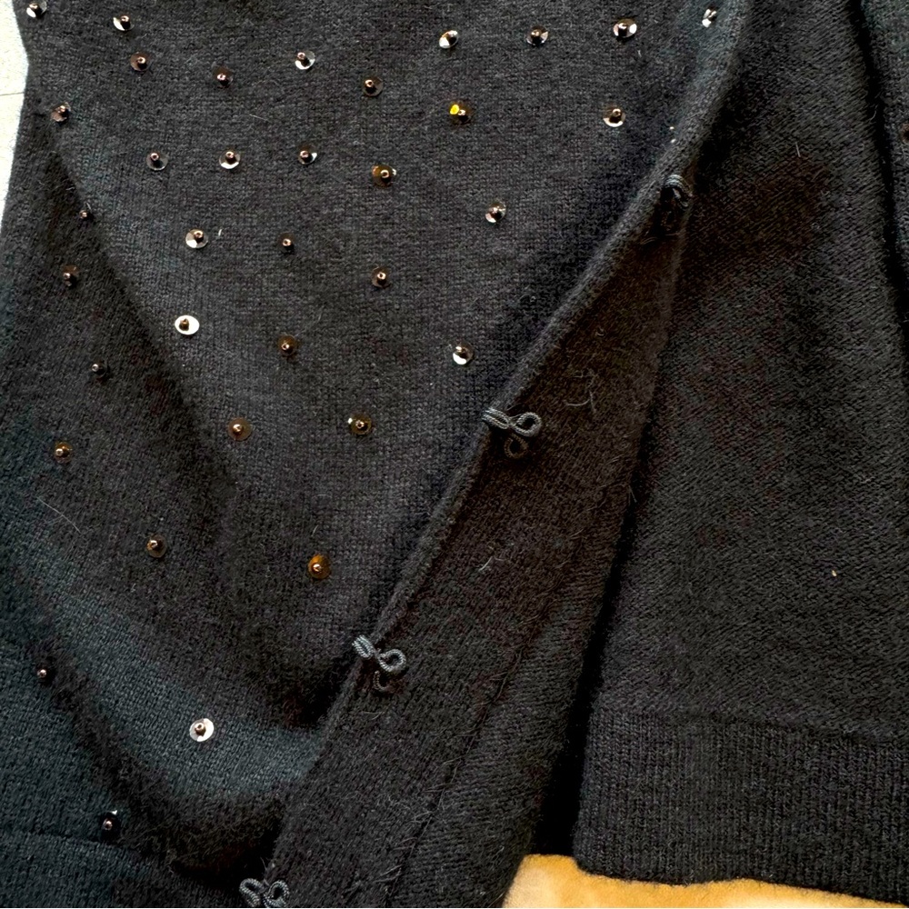 Ann Taylor Sequin Rabbit Hair Cashmere Wool Blend Cardigan With Sequins Medium - Picture 6 of 9